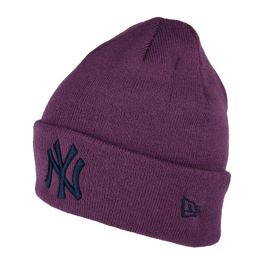 New Era Cuffed New York Yankees Beanie Mütze MLB League Essential II - Lila-Marineblau