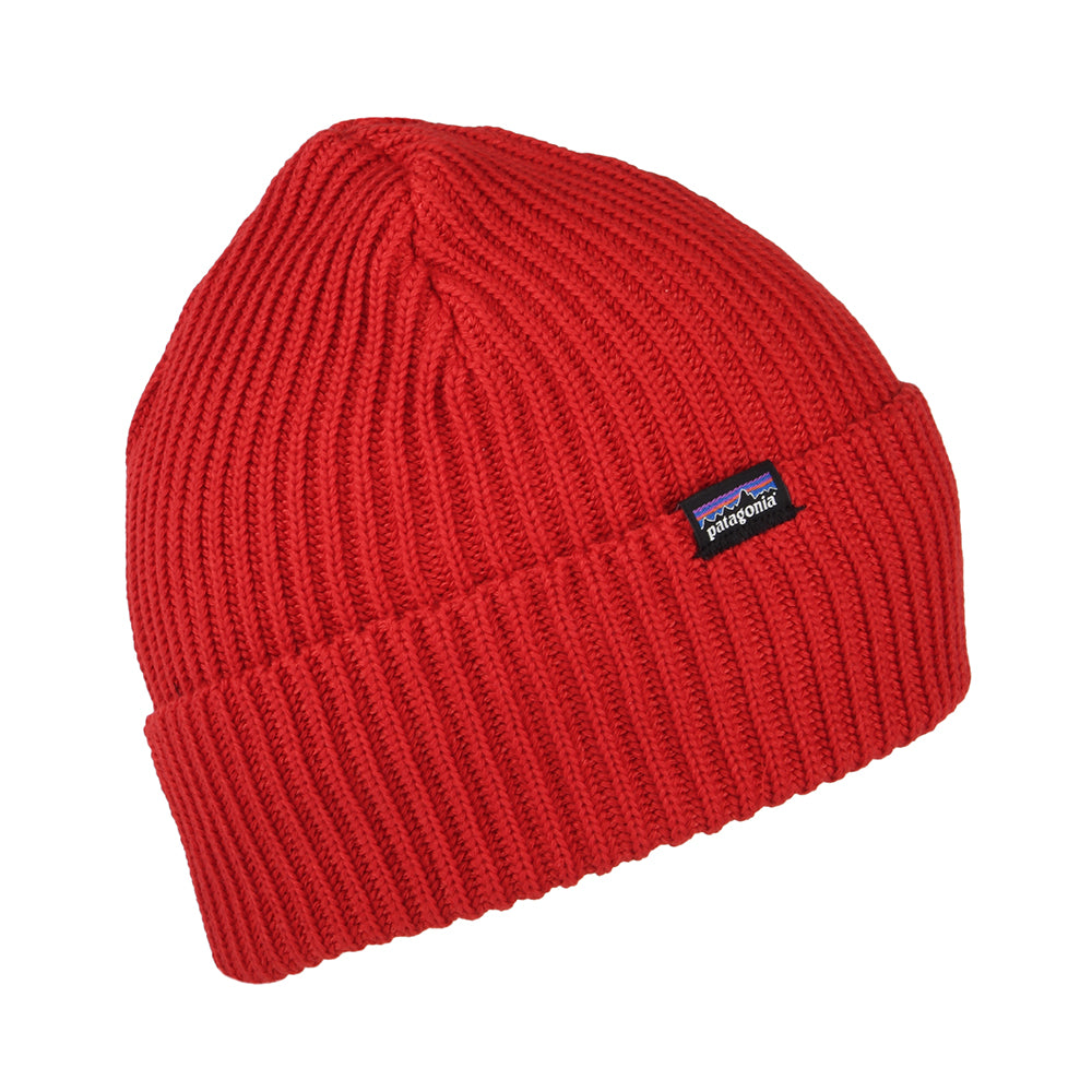 Patagonia Fishermans gerollt Beanie Mütze - Feuerwehrrot