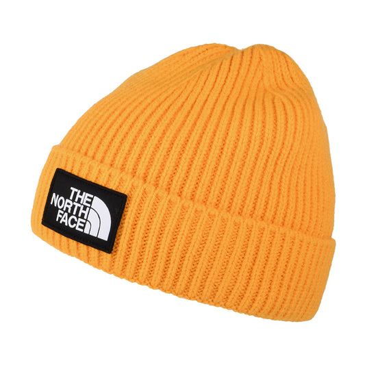 The North Face TNF Logo Box Cuffed Fisherman Beanie Mütze - Löwenzahn