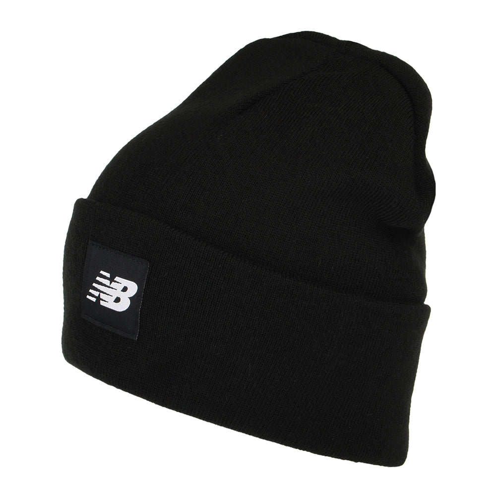 New Balance Flying NB Gestrickt mit Umschlag Beanie Mütze - Schwarz