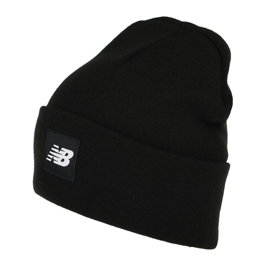 New Balance Flying NB Gestrickt mit Umschlag Beanie Mütze - Schwarz