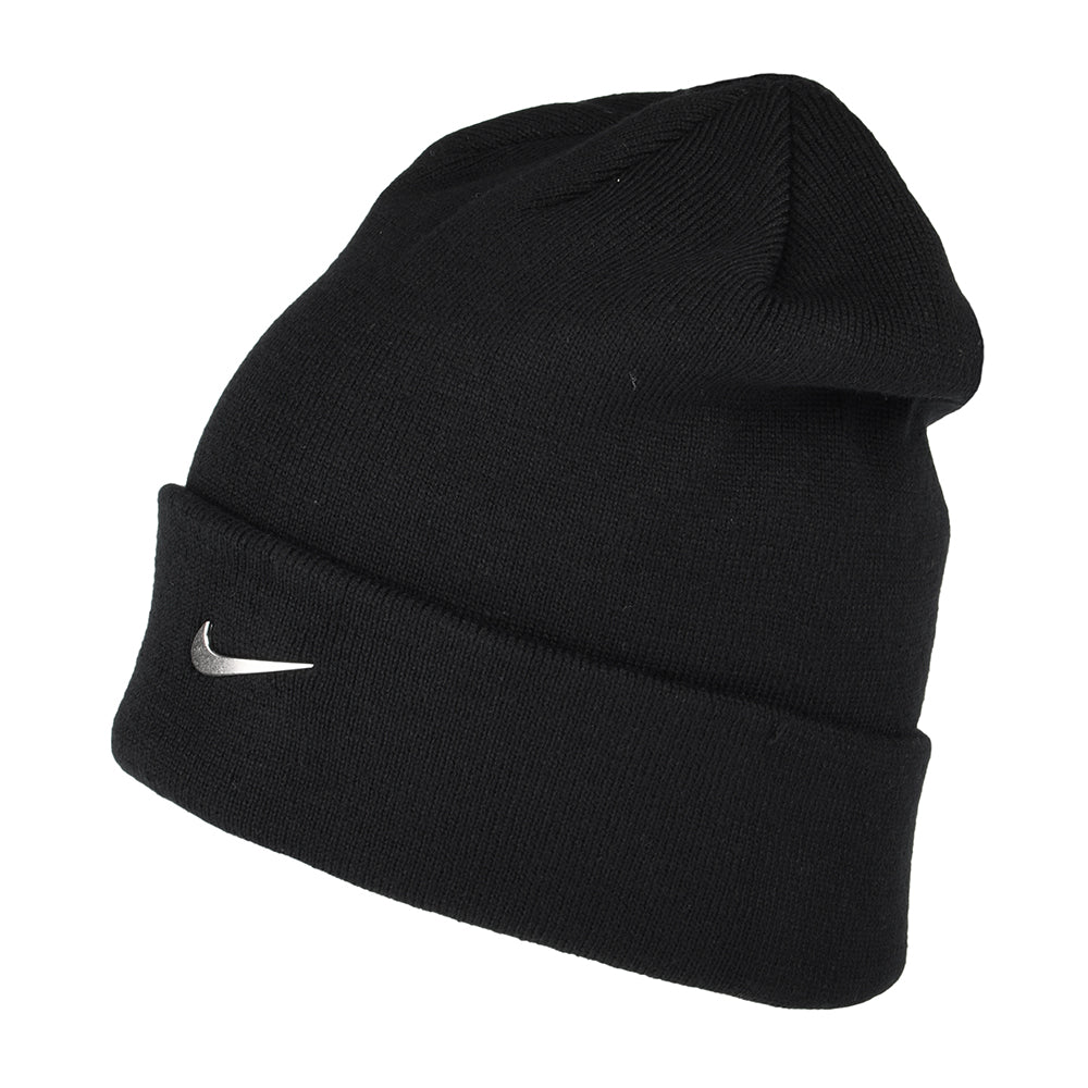 Nike Golf Swoosh mit Umschlag Beanie Mütze - Schwarz-Silber