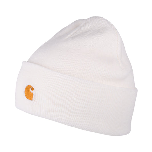 Carhartt WIP Chase Beanie Mütze mit Umschlag - Weiß