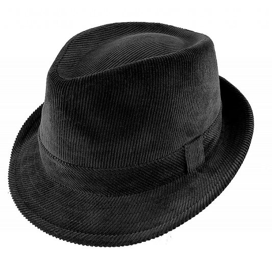 Jaxon & James Corduroy Trilby Stoffhut Schwarz Großhandel