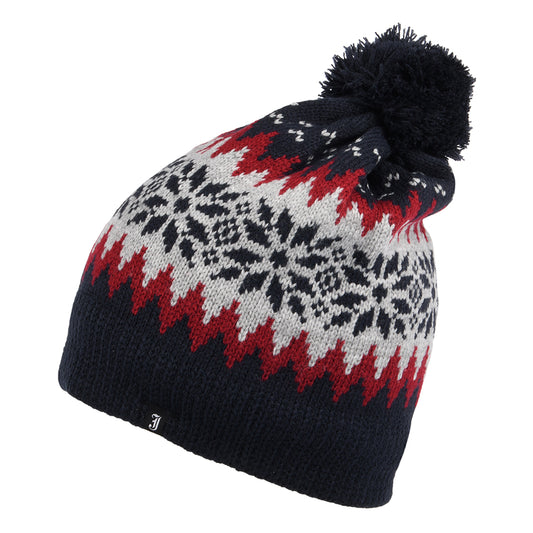 Jaxon & James Aspen Beanie Bommelmütze Marineblau Großhandel