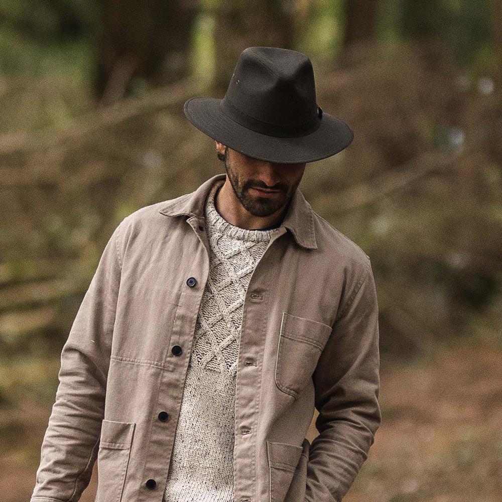 Jaxon & James Safari Fedora aus Wachstuch Oliv Großhandel