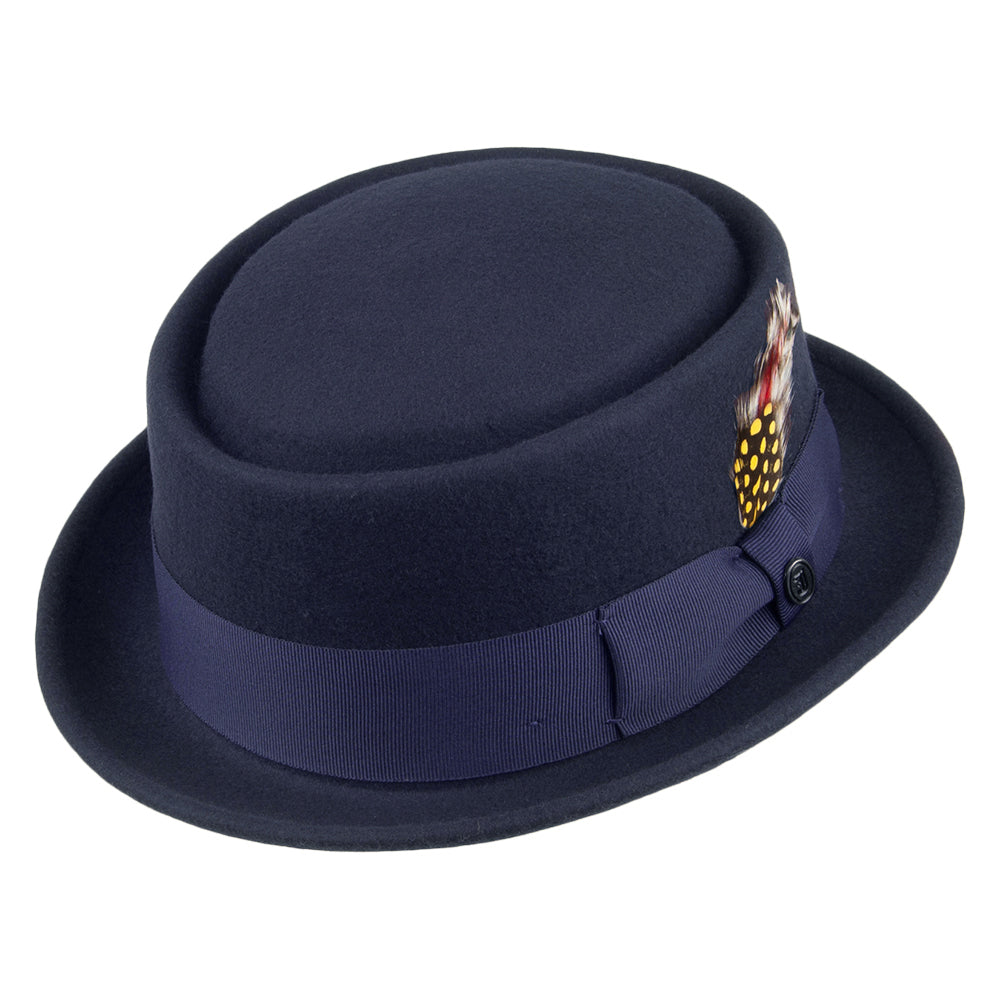 Jaxon & James Crushable Porkpie Wollfilzhut Marineblau Großhandel